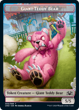 (002/005)《ゴブリン/Giant Teddy Bear/Goblin Token/Giant Teddy Bear Token》[UND] 赤/桃